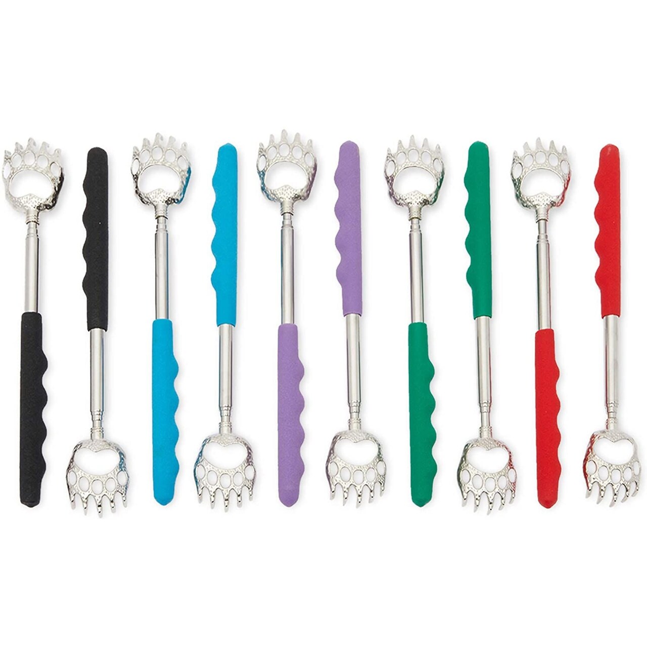 10 Pack Telescoping Bear Claw Back Scratcher, Retractable Backscratchers for Adults in Assorted Colors